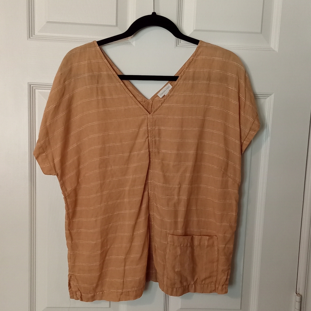 Garnet Hill Tan Striped Women's Top